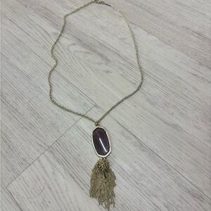 Kendra Scott Gold Necklace with Purple Pendant